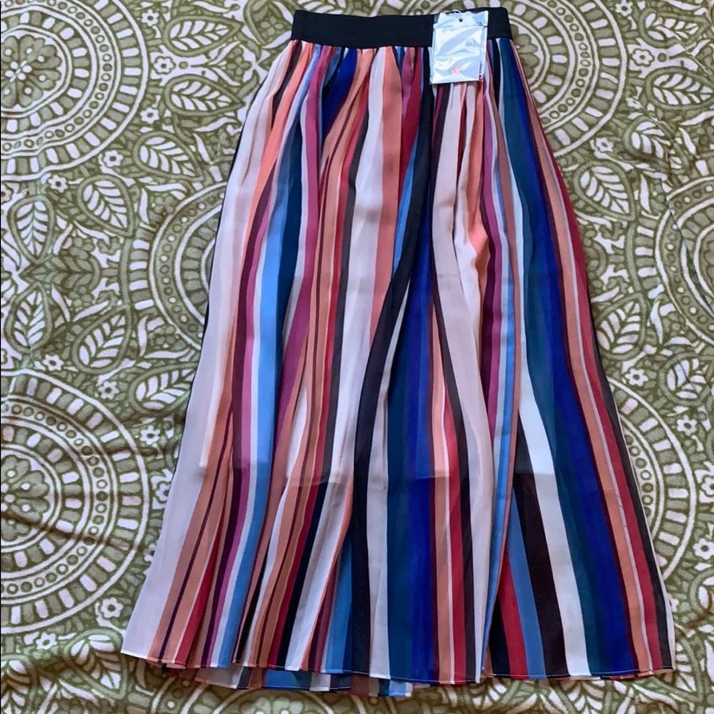 Colorful striped skirt